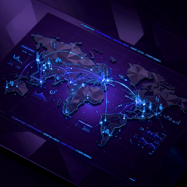 Gráfico financiero de mercado que representa la evolución de los precios del carbono